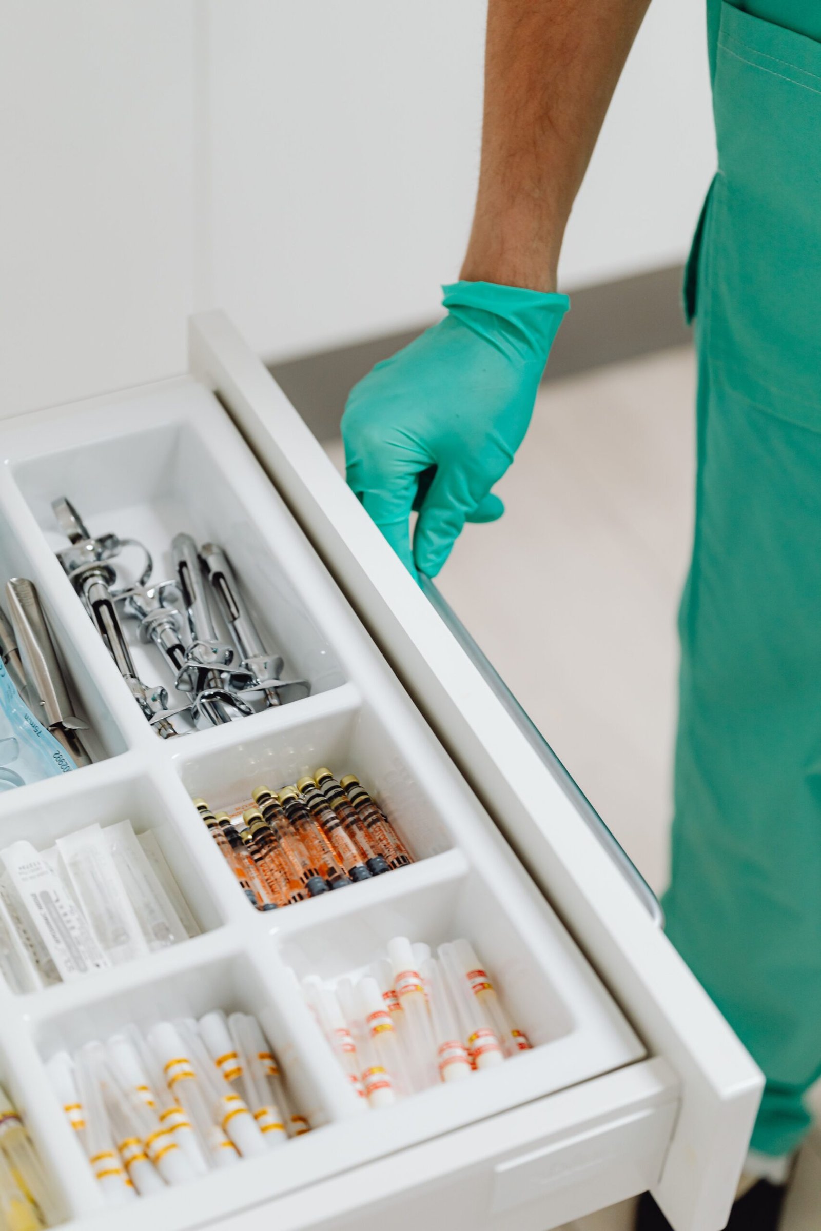 Medical professional with supplies