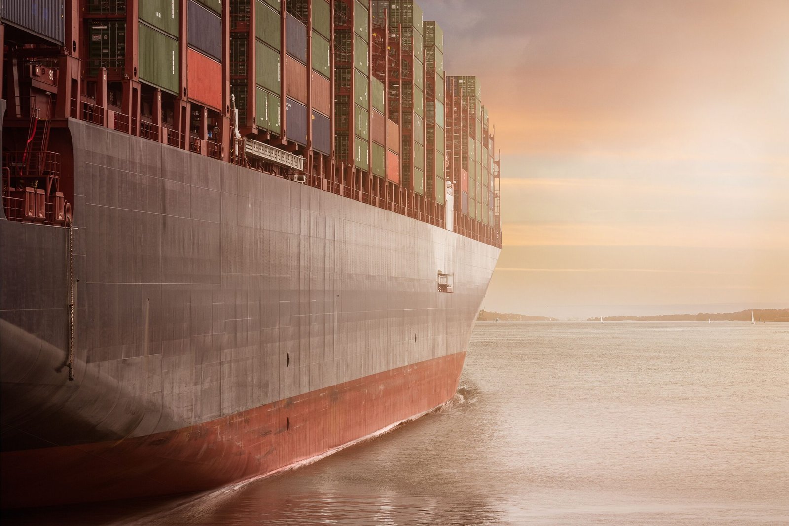Cargo ship with containers